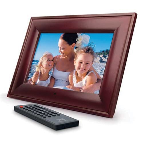 JWIN JP177 7-Inch Digital Photo Viewer with Wooden Face