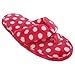 Womens/Ladies Fleece Polka Dot Toe Post Flip Flop Slippers