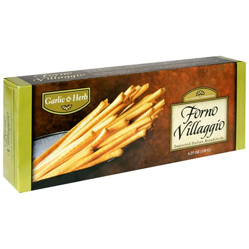 Forno Villaggio Torinese Breadsticks, Garlic & Herbs, 4.25-Ounce Boxes (Pack of 12) by Forno Villaggio