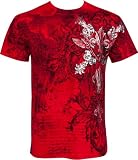 Vines and Fleur De Lis Metallic Silver Embossed Short Sleeve Crew Neck Cotton Mens Fashion T-Shirt