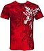 Sakkas Vines and Fleur De Lis Metallic Silver Embossed Cotton Mens T-Shirt
