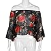 Sunward(TM) Sexy Women Off Shoulder Floral Blouse Tops (Medium, Black)