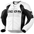 Icon Overlord Men's Leather On-Road Motorcycle Jacket - White