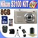 COOLPIX S3100 14 MP Digital Camera with 5x NIKKOR Wide-Angle Optical Zoom Lens and 2.7-Inch LCD (Silver) 8GB Accessory Saver Bundle!