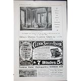 1907 Gibley Chateau Claret Wine Razor Peebles Hotel by Original old antique victorian print