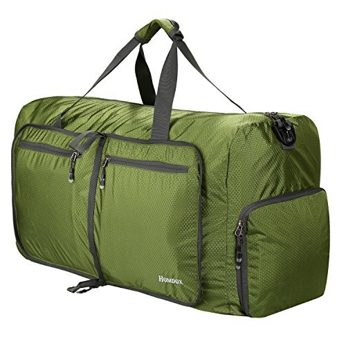 Homdox Foldable Duffle Bag, Large & Strong Travel Luggage, Shopping and Gym Storage Bag