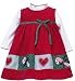 New Red Candy Cane Corduroy Holiday Jumper & Turtleneck Onesie ~ 12M Remaining