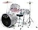 Musical Instruments : GP50 3-Piece Junior Children's/Kids Starter Drum Set with Sticks - Metallic Silver