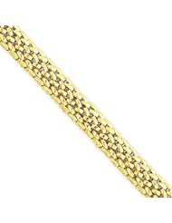 14k 7.25in 6.75mm Polished Mesh Bracelet, Best Quality Free Gift Box Satisfaction Guaranteed