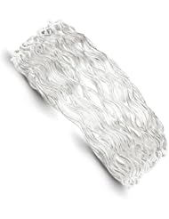 Sterling Silver Wavy Wire Cuff Bracelet Bangle. Metal Wt- 39.5g