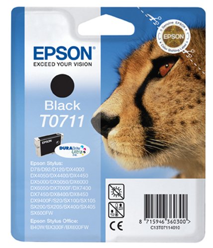 Epson Original T0711 Durabrite Black Ink Cartridge