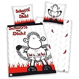 Herding 467370050412 Bettw&auml;sche, Sheepworld Scharf 80 x 80 + 135 x 200 cm, Biber
