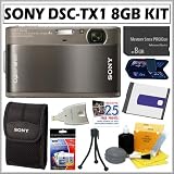 51SG Ed08nL. SL160  Sony Cybershot DSC TX1 10.1MP Exmor R CMOS Digital Camera with 3 inch Touch Screen LCD Digital Camera in Grey + 8GB Deluxe Accessory Kit