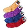 Soft and Warm Microfiber Fuzzy Socks in Gold, Royal Blue, Purple or Red by Foot Traffic