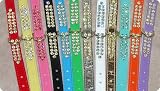 Fancy Rhinestone Dog Collar - Heidi - Double Row of Jewels - 12 Inch - Lavender