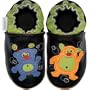 Robeez Funky Monsters Black Soft Sole Baby Shoes 0-6 months * 08 Newest Collection -- We Have Large Selections! *
