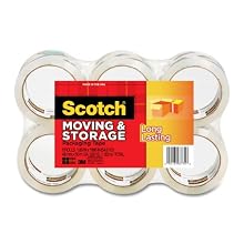 Scotch Long Lasting Moving and Storage Packaging Tape, 1.88 Inch x 54.6 yard, 6 Pack (3650-6)