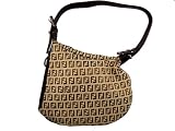 Fendi - Fendi Brown and Beige Zucchino Small Ostrik Bag