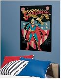 Magnificent Peel & Stick By RoomMates Comic Book Cover - Superman Patriotic Issue Comic Cover