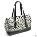 Coach Hamptons Signature Satchel Flapover Hobo Handbag Black/white Silver 13070
