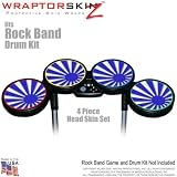 Rising Sun Blue Skin by WraptorSkinz fits Rock Band Drum Set for Nintendo Wii, XBOX 360, PS2 & PS3 (DRUMS NOT INCLUDED)