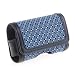 Universal Blue Quilted Horizontal Pouch with Wrist Strap and D-Ring