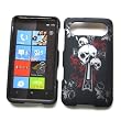 HTC HD7 (T-Mobile) Rubberized Snap On Protector Hard Case "Cross 'N Skulls" Design