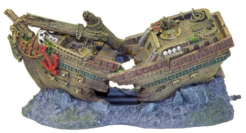 Exotic Environments Shipwreck Bubbler Aquarium Ornament