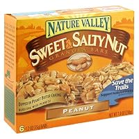 Nature Valley Sweet and Salty Nut Granola Bars, Peanut, 6-Count Boxes (Pack of 12)