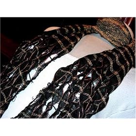 Buy Beige and Black Raw Silk Effect Rayon Scarf with Cutwork Black Borders, 14 X 64 by Timbuk2