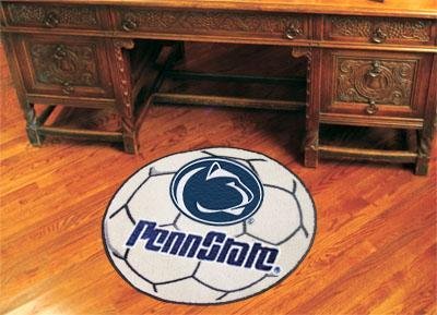 Penn State Soccer Ball 29 Round Floor Mat (Rug) - Penn State Nittany Lions NCAA College Athletics