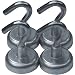 4 Neodymium Hook Magnets - Each Holds up to 25 Pounds