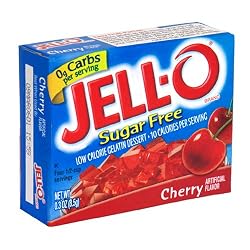 Jell-O Sugar-Free Gelatin Dessert, Cherry, 0.3-Ounce Boxes (Pack of 24)