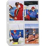 C-Line Ring Binder Photo Storage Pages for 3.5 x 5 Inch Photos, Top Load, 8 Photos/Page, 50 Pages per Box (52584)