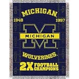 Michigan Wolverines Commemorative Woven Tapestry Blanket Throw - NCAA College Athletics Fan Shop