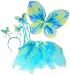 Blue & Green Neon Fairy Butterfly Costume Tutu Set (4 pc)
