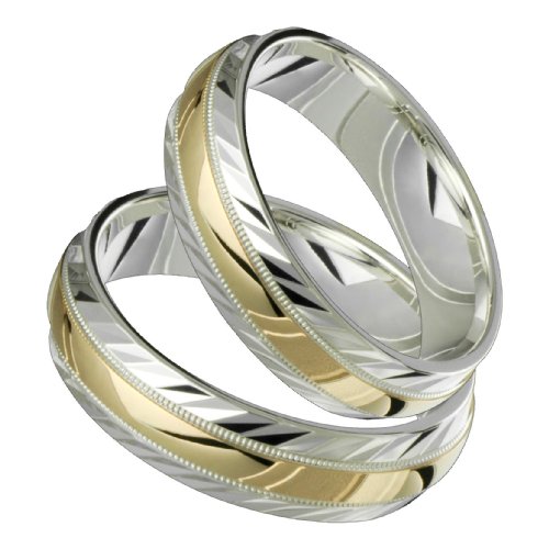 Laliqua – Elegant Two Tone Comfort Fit Wedding Band for Him & Her! Custom Made! Choose your Size.