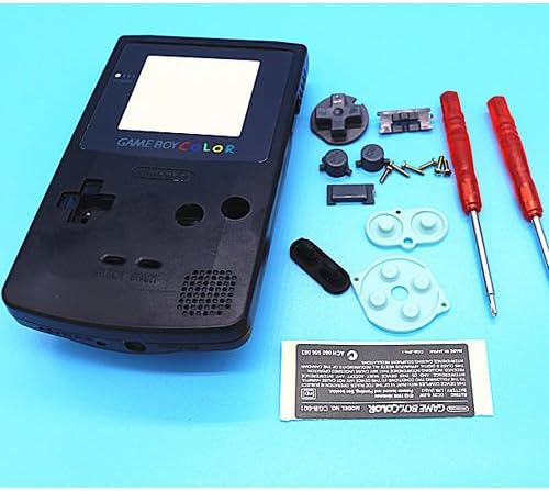 Aerospace Clear Black Color Case Housing&amp;Screen+Screwdrivers for Nintendo Game Boy Color GBC