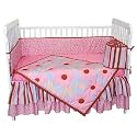 Field of Flowers Periwinkle & Brown 4-Piece Crib Set