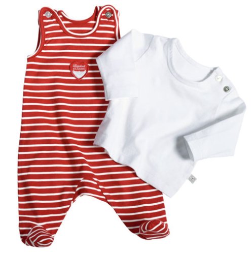 Liegelind  Unisex – Baby Babykleidung/Bekleidungssets, Gr. 68 Rot (tomate/weiss) (tomate/weiss)