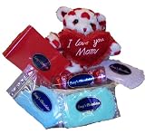 Mother's Day Gift Basket Pampering With Chocolate and Red Plush Bear