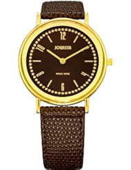 Jowissa Womens J4.013.M Nuoro Gold PVD Slim Brown Leather Watch