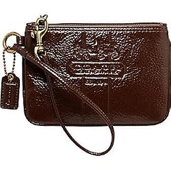 Coach Patent Wristlet Wallet Case Bag 41559 Brown