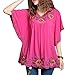 New 2015 Floral Embroidered Butterfly Sleeve Wrap Peasant Blouse
