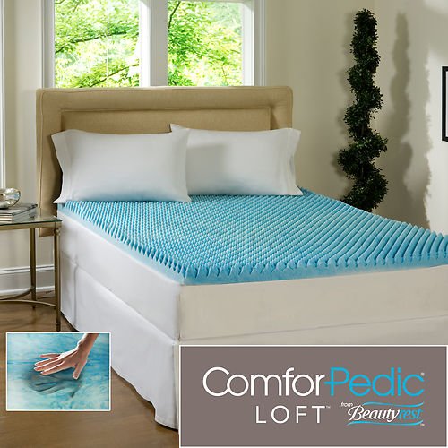 Beautyrest 3 Inch Sculpted Gel Memory Foam King Mattress Topper Supportive & Comfortable Back Pain Relief (651046855804)