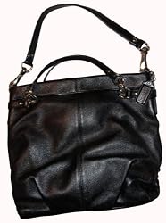 Women's Coach Purse Handbag Leather Brooke Hobo Black