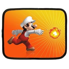 Netbook Notebook Case Large of Super Mario Throwing Fireball (Super Mario Bros.)