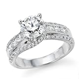Certified, Round Cut, Solitaire Diamond Ring in Platinum (2 ct, K Color, VS2 Clarity)