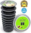 Round Meal Prep Containers Set - Portion Control Bento Box- Food Storage / Restaurant Foodsavers - 12pk