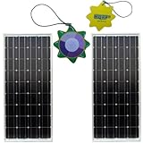 IMAGE OF HQRP 170 Watt (85W + 85W) Monocrystalline Solar Panel 170 Watt 12V / 12 Volt for Grid-tied / Grid tied Solar Systems / Home Power plus HQRP UV Chain / UV Radiation Health Tester